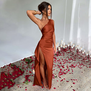 Girls Sexy Elegant Satin Prom Dress