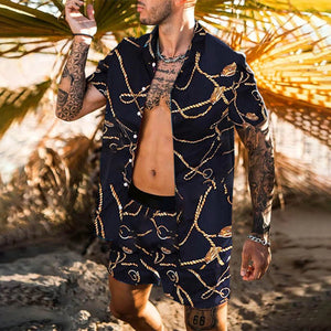 Men's 2 Piece Hawaiian Short Set