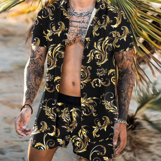 Men's 2 Piece Hawaiian Short Set