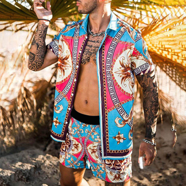 Men's 2 Piece Hawaiian Short Set