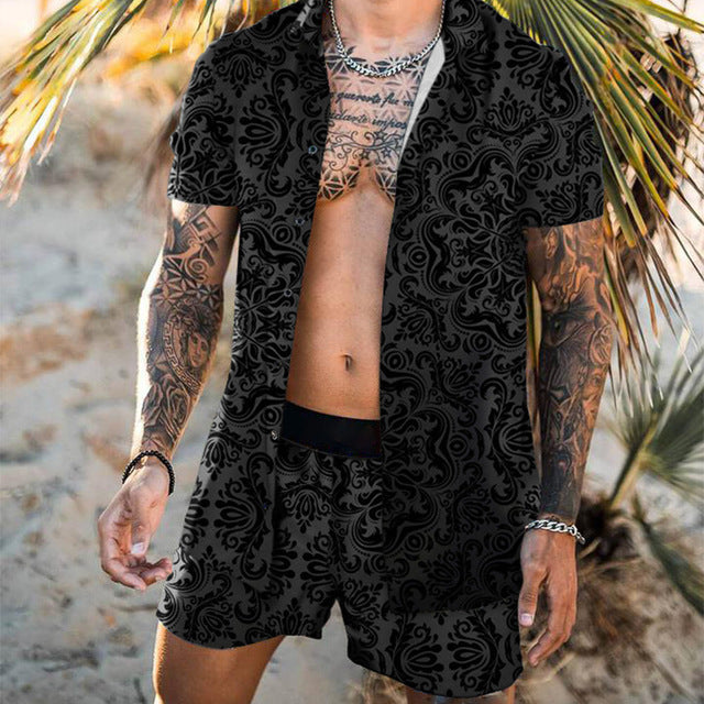 Men's 2 Piece Hawaiian Short Set