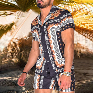 Men's 2 Piece Hawaiian Short Set