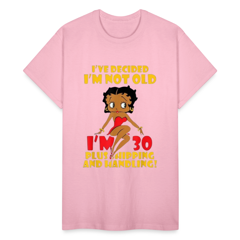 Women's Gildan Cotton I'm Not Old Print T Shirt - light pink