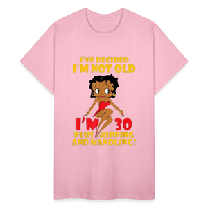 Women's Gildan Cotton I'm Not Old Print T Shirt - light pink