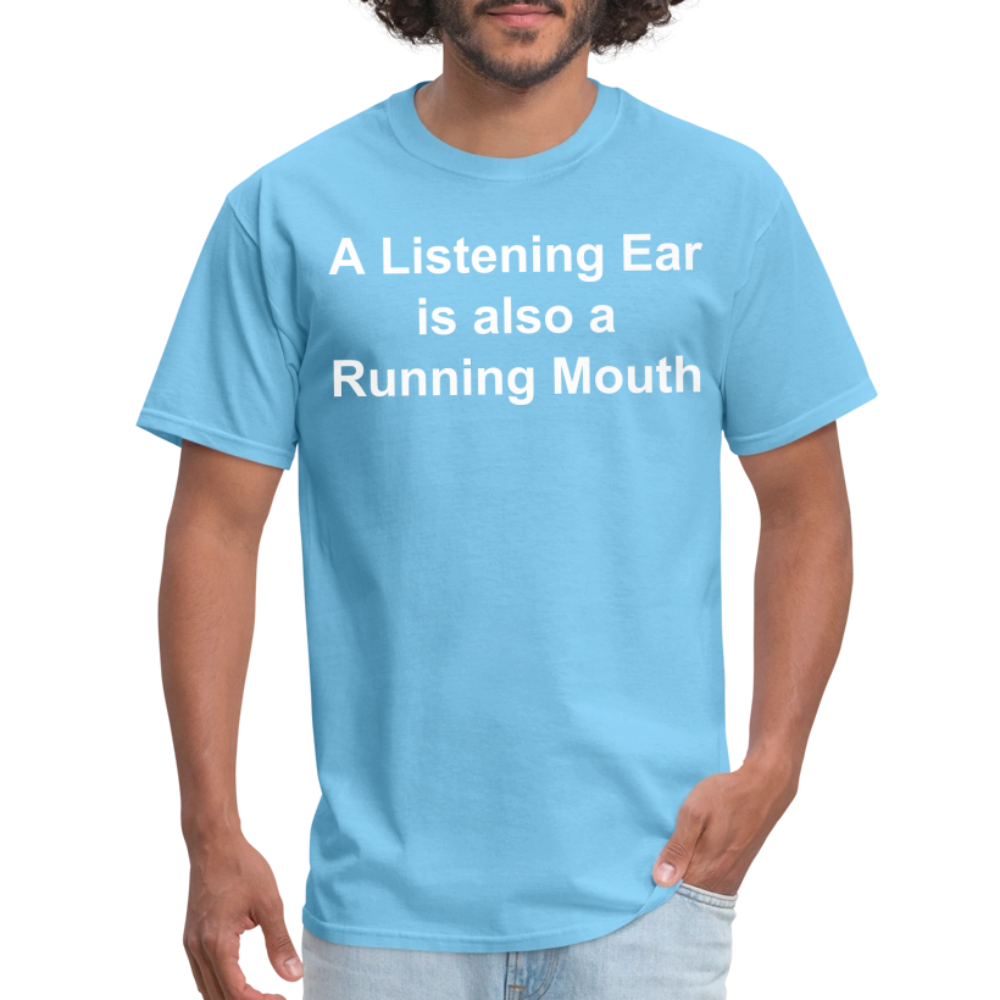 Unisex Classic Custom Running Mouth T Shirt - aquatic blue