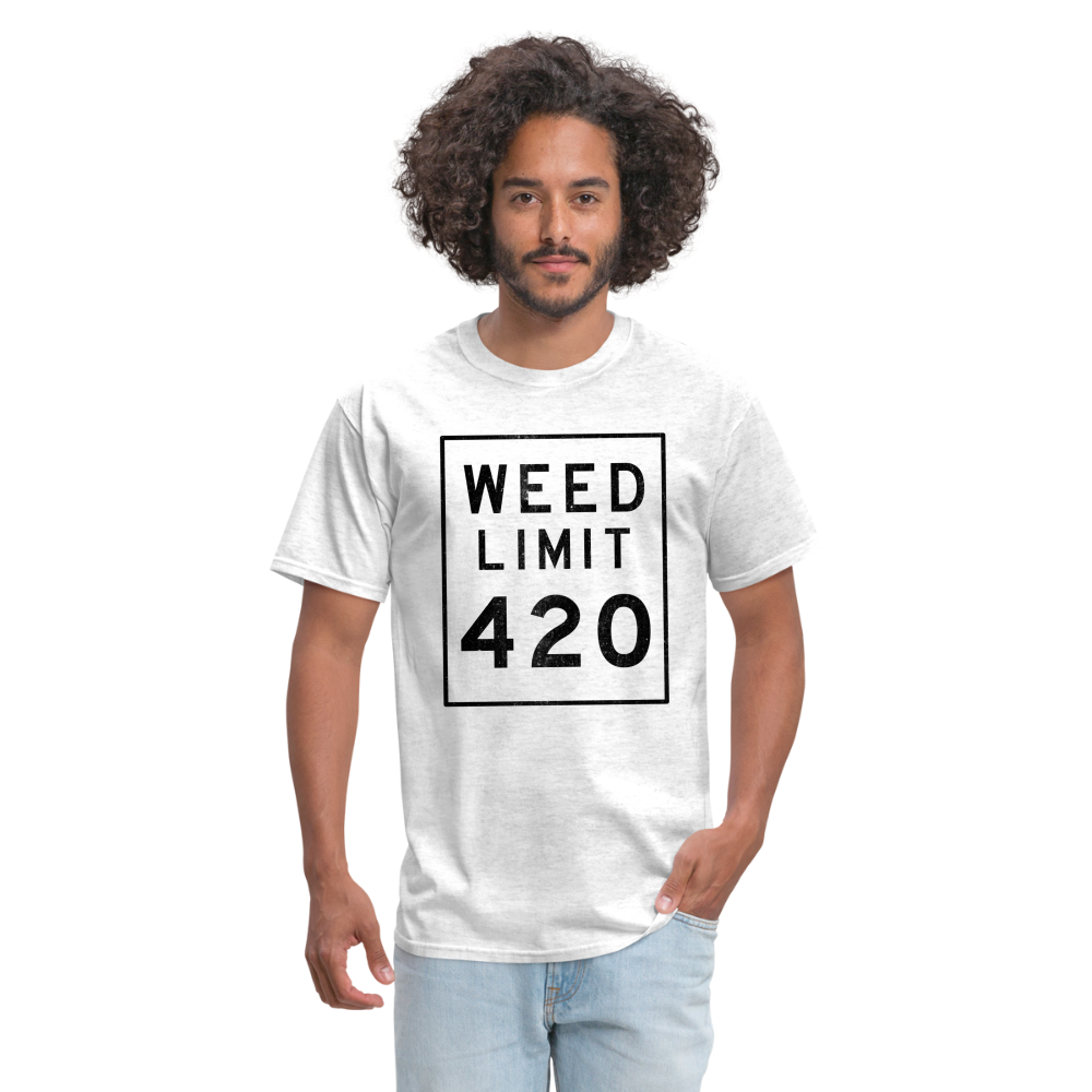 Unisex Weed Limit 420 Print T Shirt - light heather gray