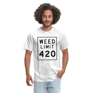 Unisex Weed Limit 420 Print T Shirt - light heather gray