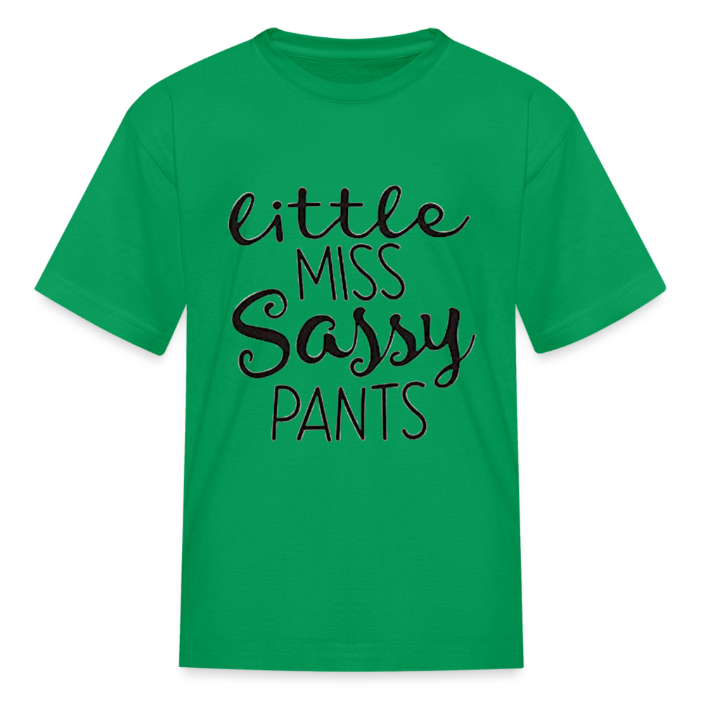 Kids and Babies Miss Sassy Pants Print T Shirt - kelly green