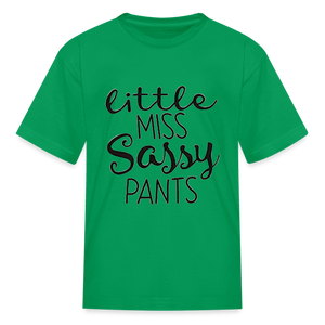 Kids and Babies Miss Sassy Pants Print T Shirt - kelly green