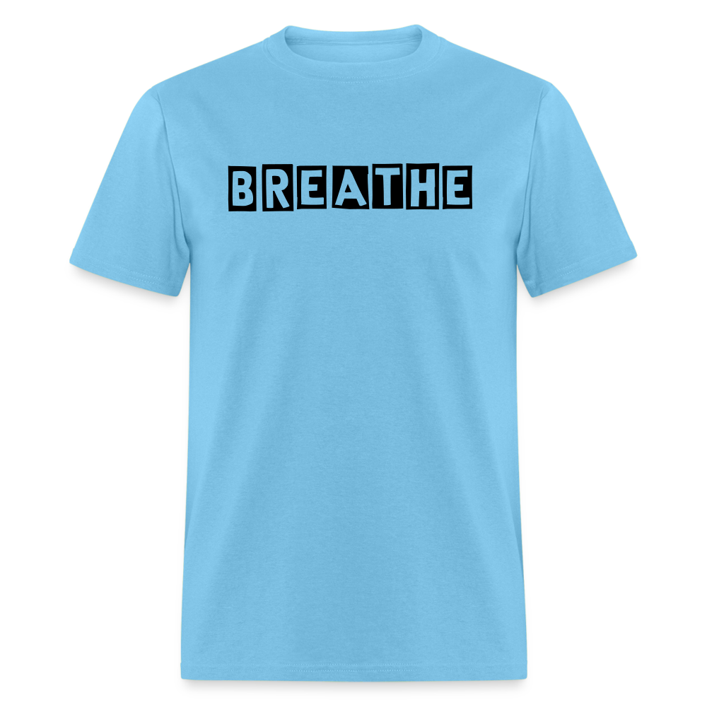 Unisex Breathe Print T Shirt - aquatic blue