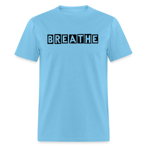 Unisex Breathe Print T Shirt - aquatic blue