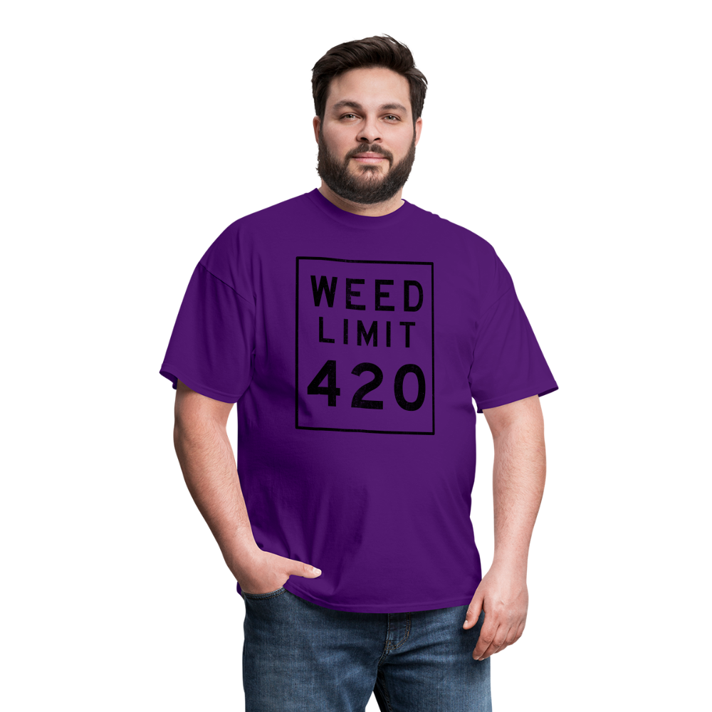 Unisex Weed Limit 420 Print T Shirt - purple