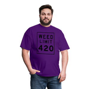 Unisex Weed Limit 420 Print T Shirt - purple