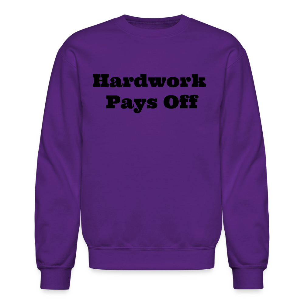 Unisex Crewneck Hardwork Print  Sweatshirt - purple