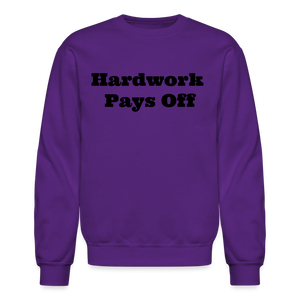 Unisex Crewneck Hardwork Print  Sweatshirt - purple