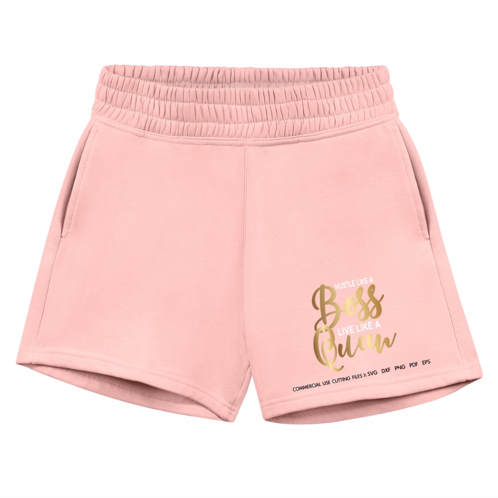 Women's Jogger Boss Queen Print Shorts - light pink