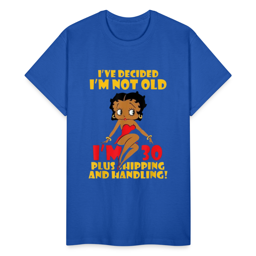 Women's Gildan Cotton I'm Not Old Print T Shirt - royal blue