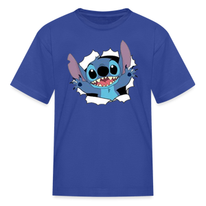 Kids and Babies Unisex Stitch Print  T-Shirt - royal blue