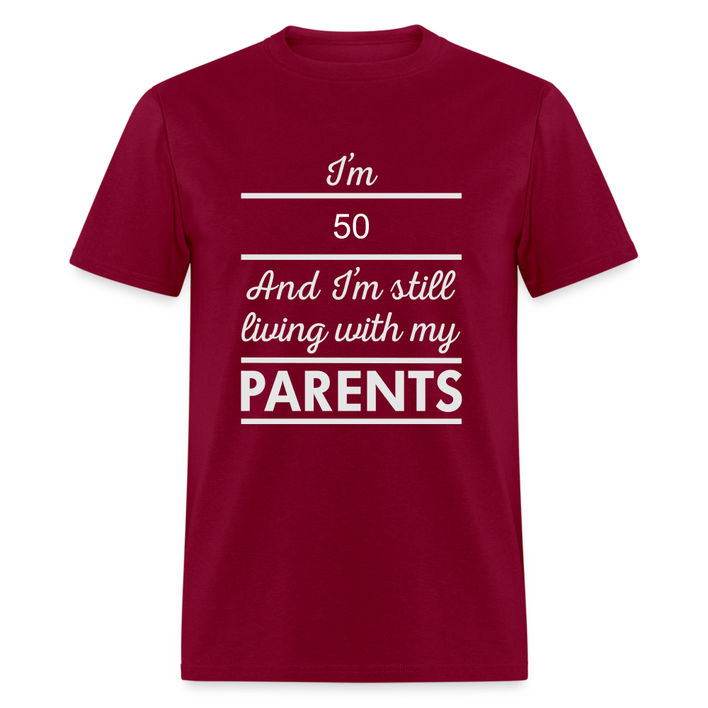 Unisex Classic 50 Print T Shirt - burgundy