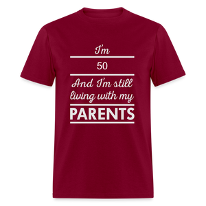 Unisex Classic 50 Print T Shirt - burgundy