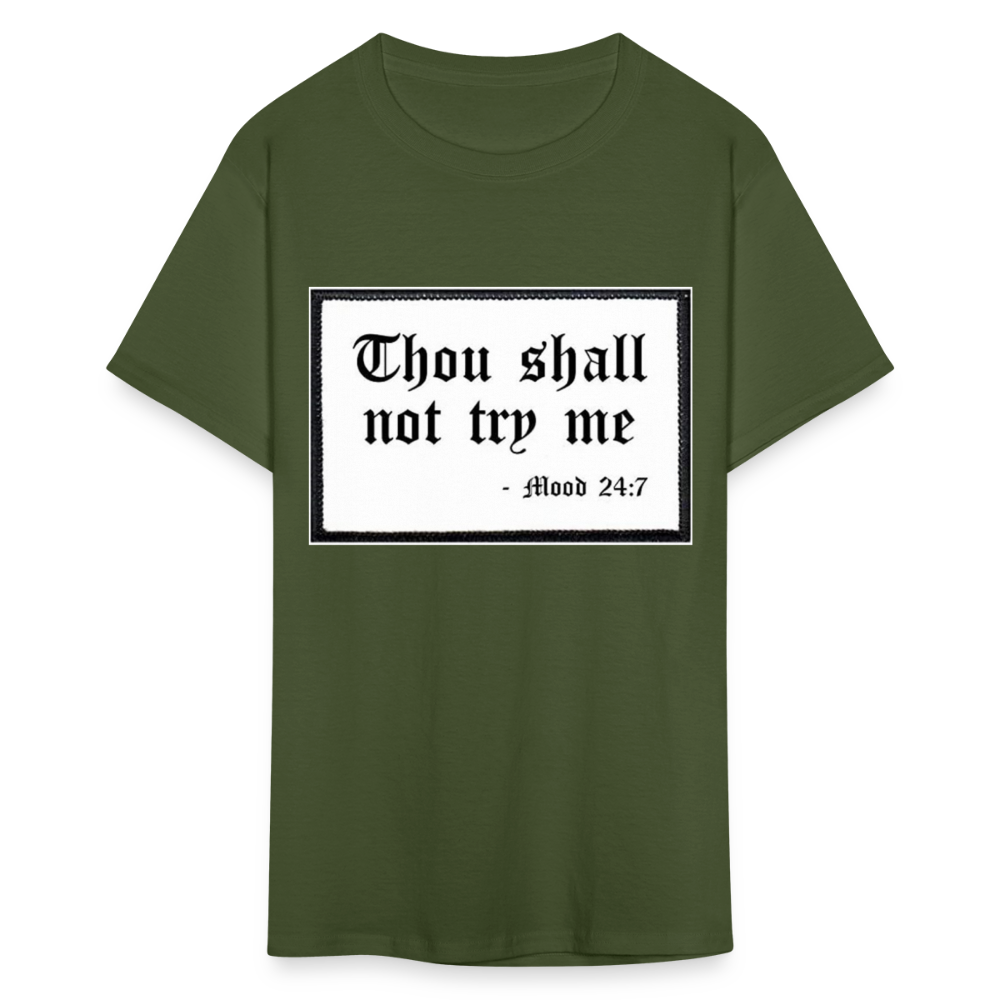 Unisex Try Me Print T Shirt - military green