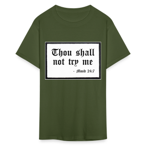 Unisex Try Me Print T Shirt - military green