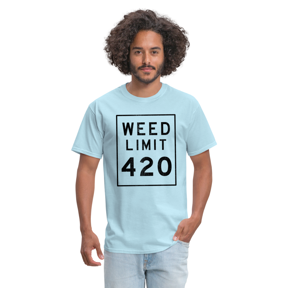 Unisex Weed Limit 420 Print T Shirt - powder blue