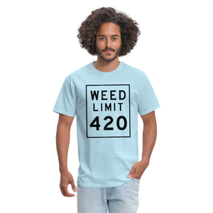 Unisex Weed Limit 420 Print T Shirt - powder blue