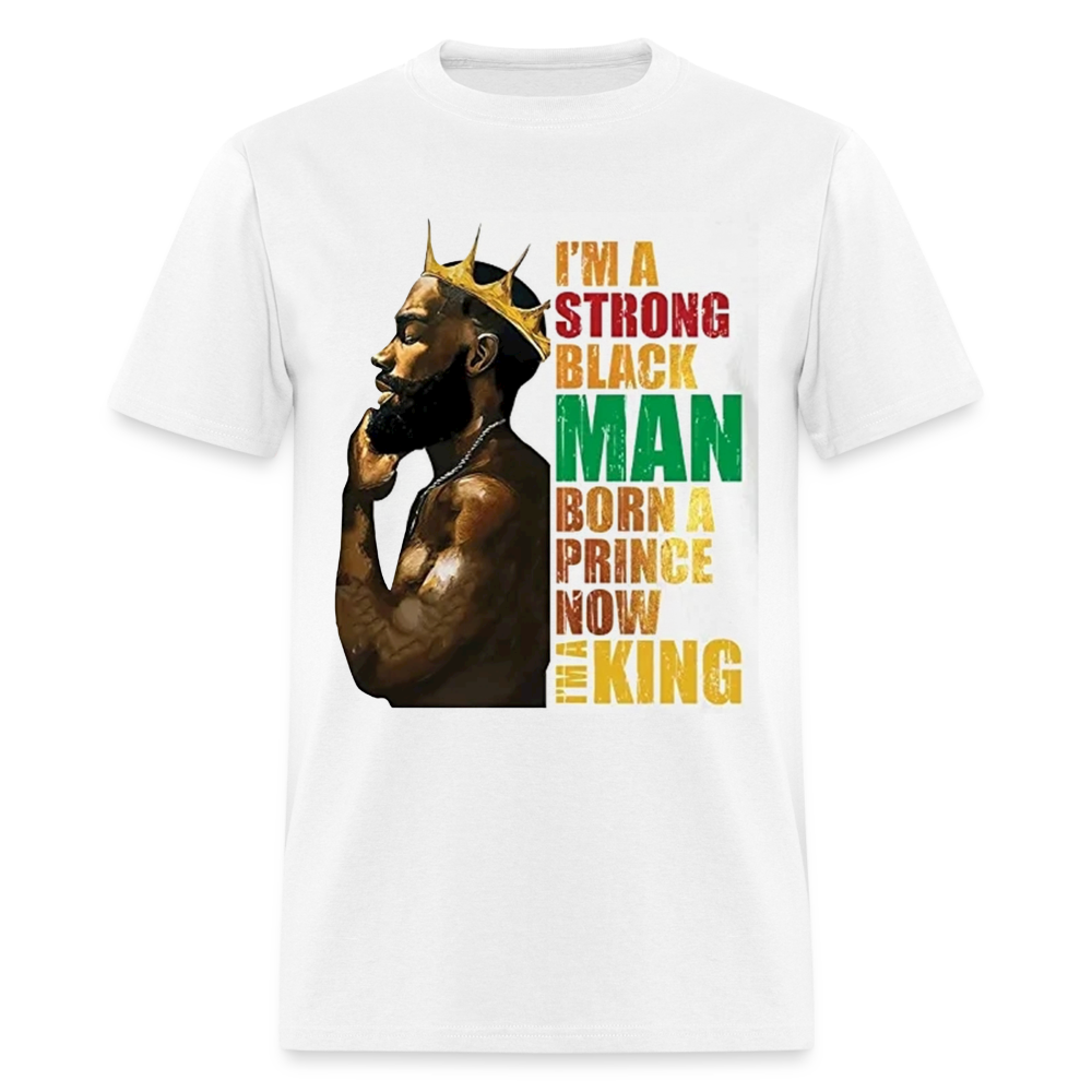 Men's Black King Print T Shirt - white