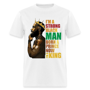 Men's Black King Print T Shirt - white