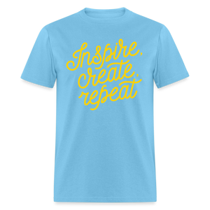 Unisex Custom Create Repeat T Shirt - aquatic blue