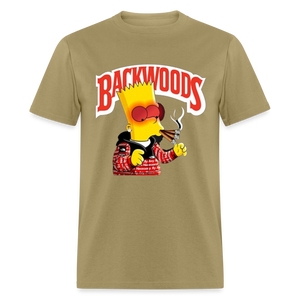 Unisex Backwoods Bart Print T Shirt - khaki