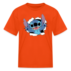 Kids and Babies Unisex Stitch Print  T-Shirt - orange