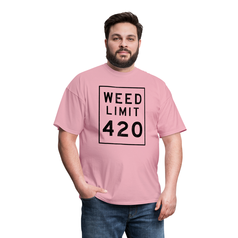 Unisex Weed Limit 420 Print T Shirt - pink