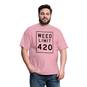 Unisex Weed Limit 420 Print T Shirt - pink