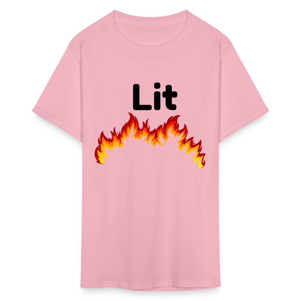 Unisex Lit Print T Shirt - pink