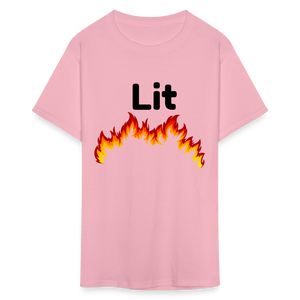 Unisex Lit Print T Shirt - pink