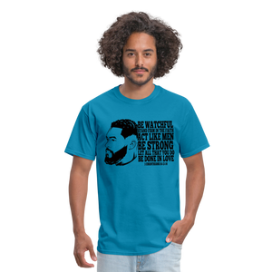 Men's Fruit of the Loom Classic Strong Print T Shirt - turquoise