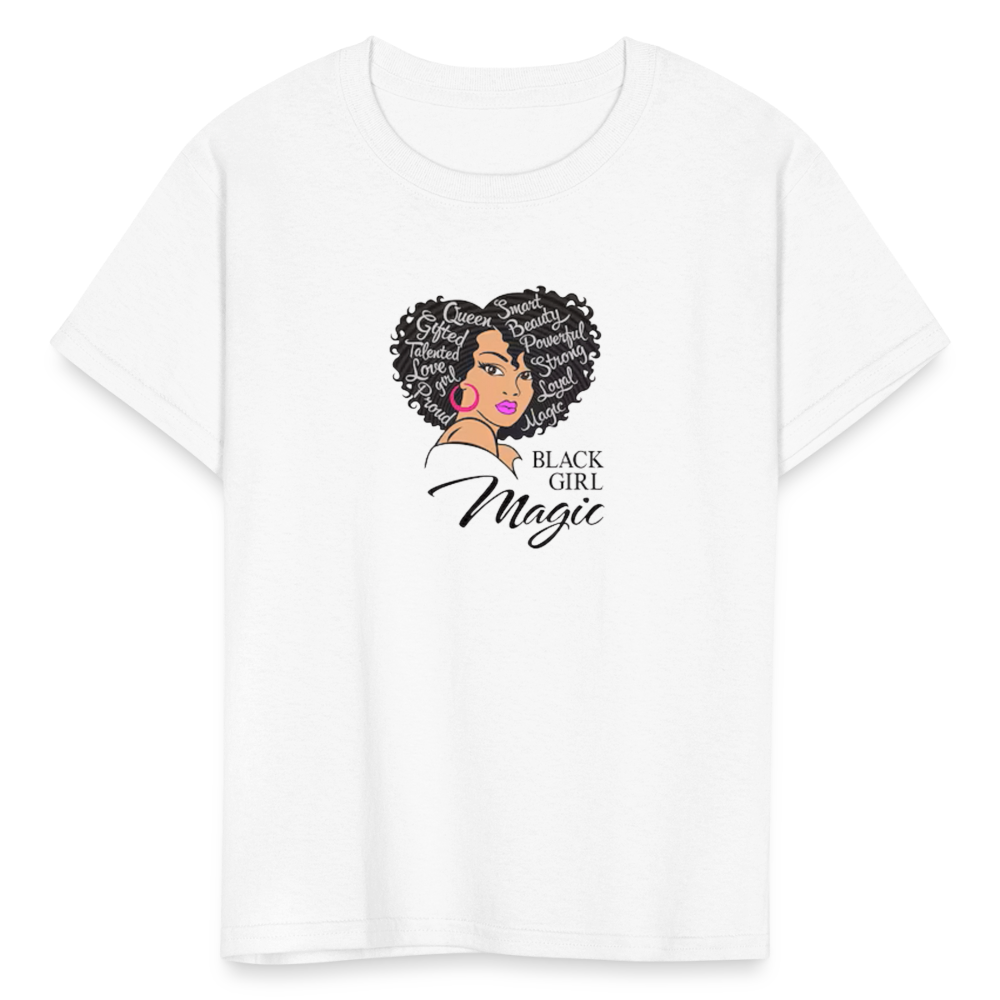 Girls Fruit of the Loom Black Girl Print T Shirt - white