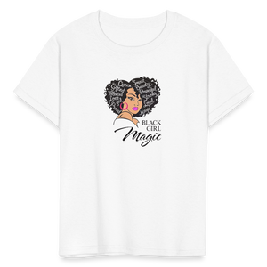 Girls Fruit of the Loom Black Girl Print T Shirt - white