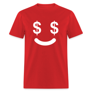 Unisex  Money Face Print T Shirt - red