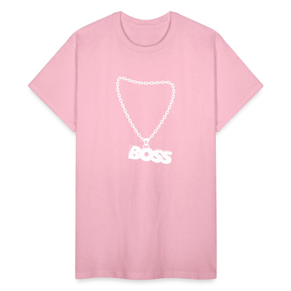 Unisex Adult Gildan Ultra Cotton Boss Print T Shirt - light pink