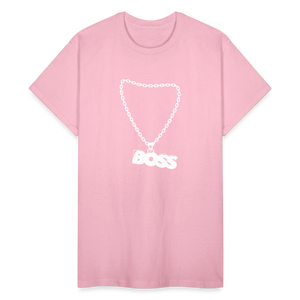 Unisex Adult Gildan Ultra Cotton Boss Print T Shirt - light pink