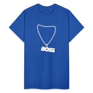 Unisex Adult Gildan Ultra Cotton Boss Print T Shirt - royal blue