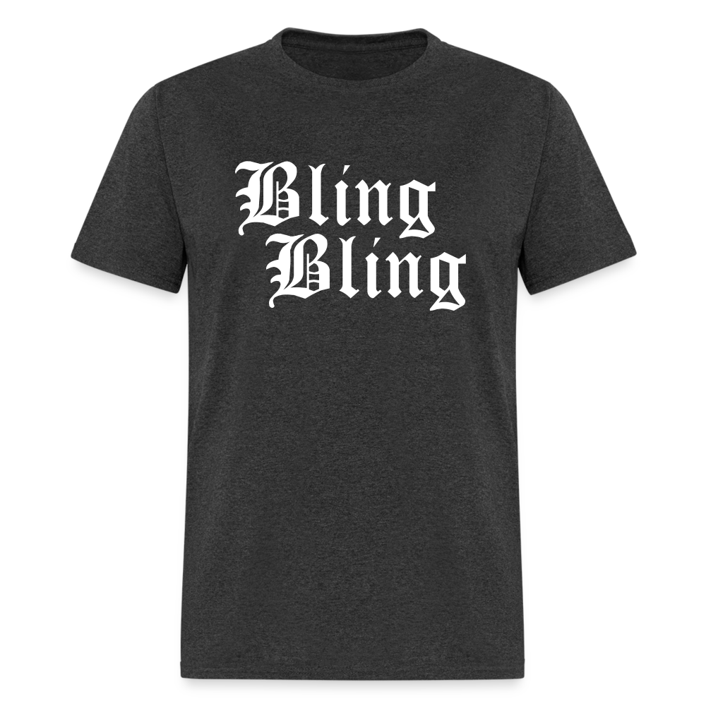 Unisex Bling Bling Print T Shirt - heather black