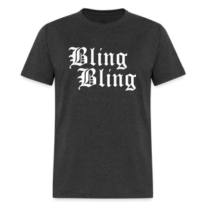 Unisex Bling Bling Print T Shirt - heather black