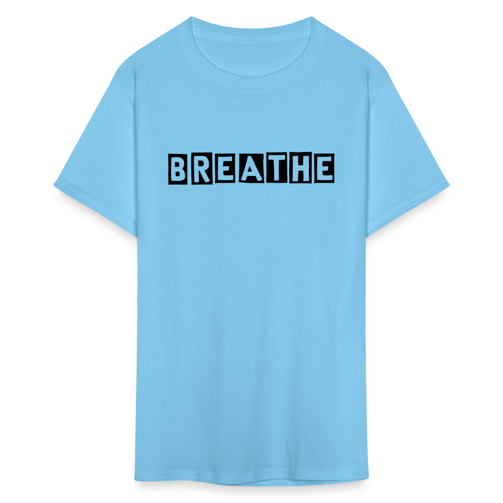 Unisex Breathe Print T Shirt - aquatic blue