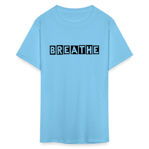 Unisex Breathe Print T Shirt - aquatic blue