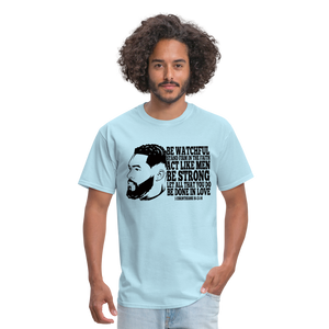 Men's Fruit of the Loom Classic Strong Print T Shirt - powder blue