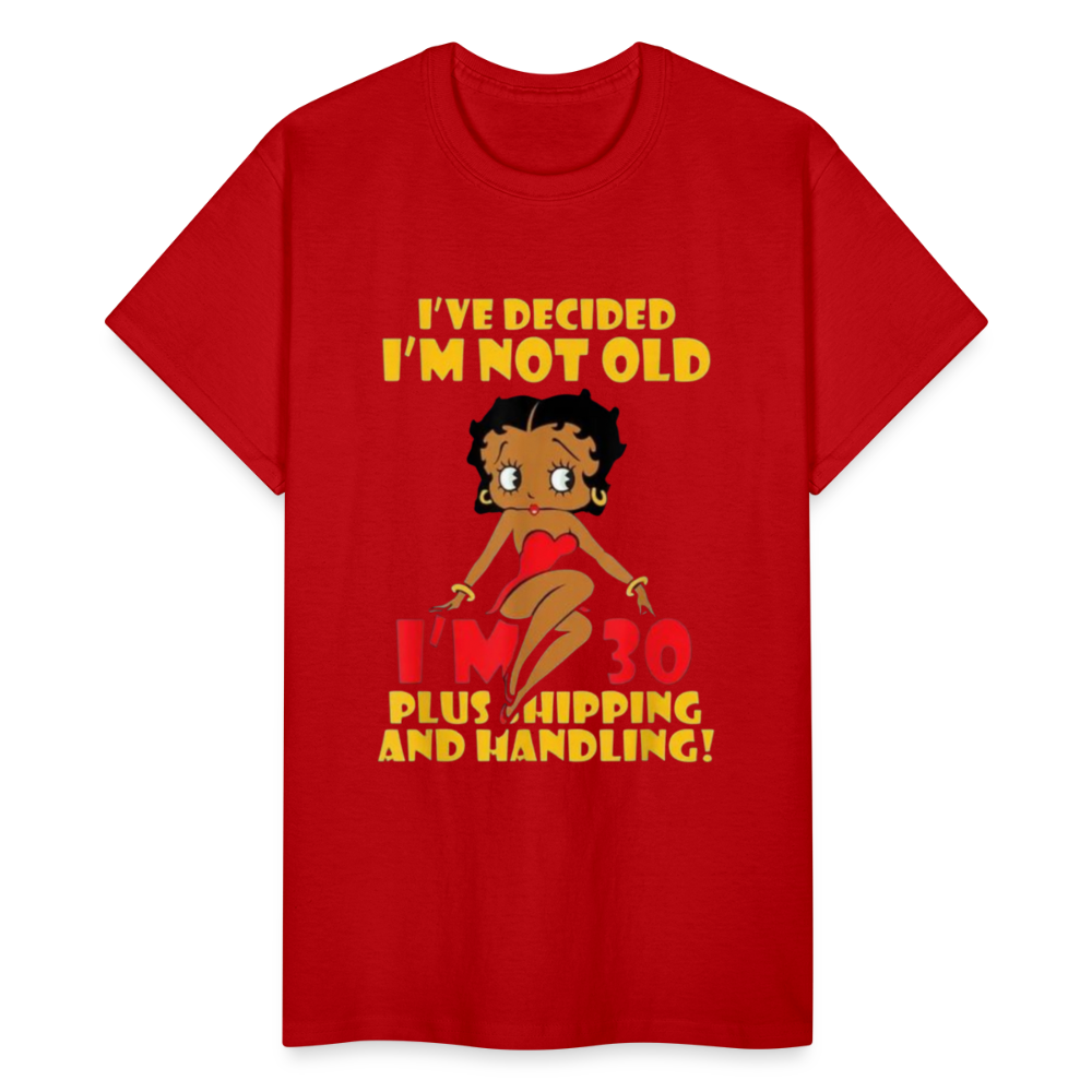 Women's Gildan Cotton I'm Not Old Print T Shirt - red